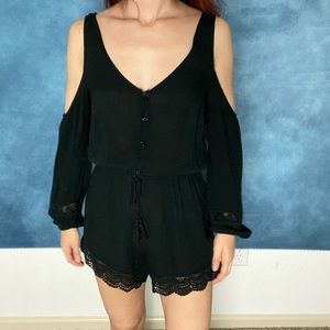 Black romper with knitted trimmings 🖤🌙✨